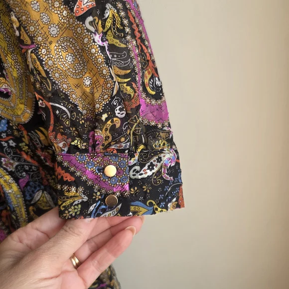 NWT Esqualo Paisley Long Sleeve Midi Dress - Size 12 Boho Chic - Picture 10 of 16